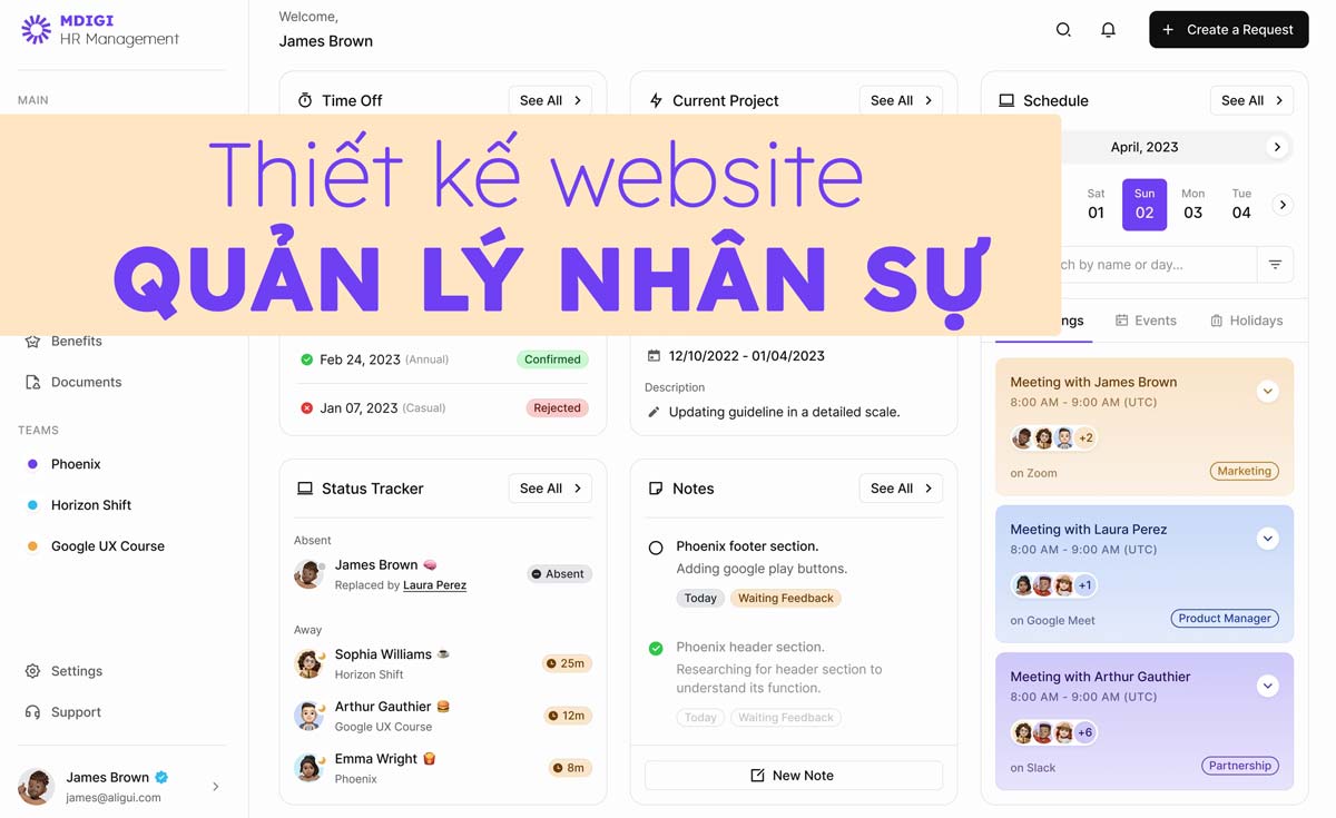 Thiết kế website Quản lý nhân sự chuyên nghiệp