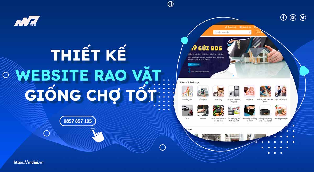 Thiết kế website rao vặt giống Chợ Tốt 99,99%